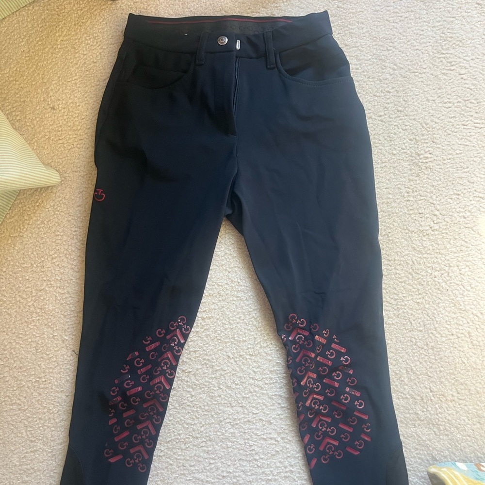 Navy Cavalleria Toscana breeches w/ red knee patch